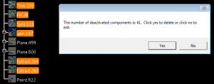 delete deactivated components catia