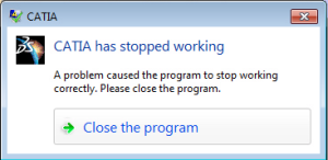 catia has stopped working